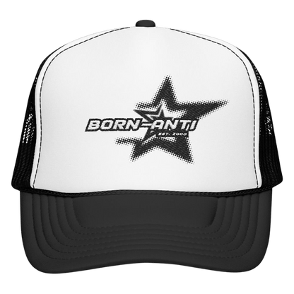 Born Anti Star Foam Trucker Hat in Black/White